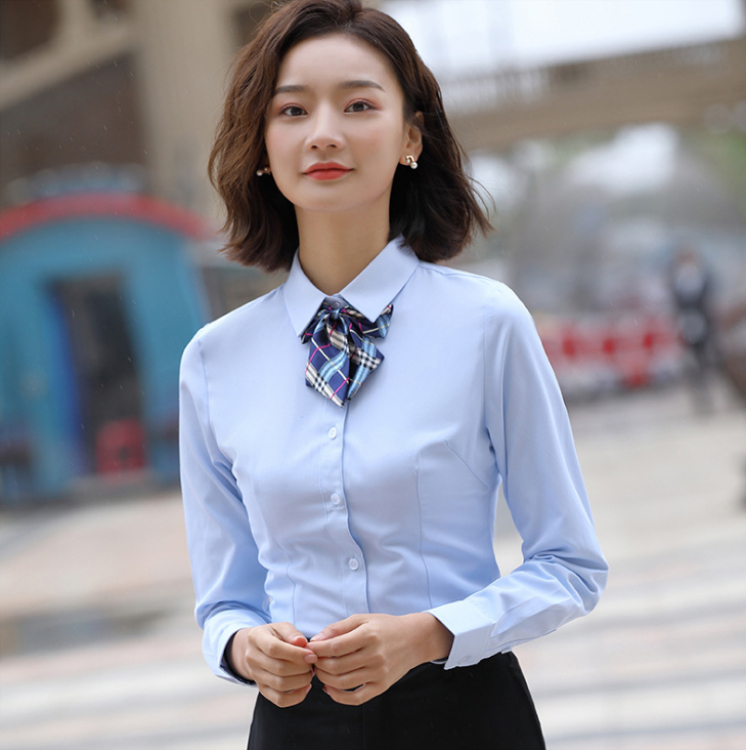 男女款长袖工作服衬衫  批发特价男女士长款衬衫工作服 职业正装商务工衣4S店银行衬衣