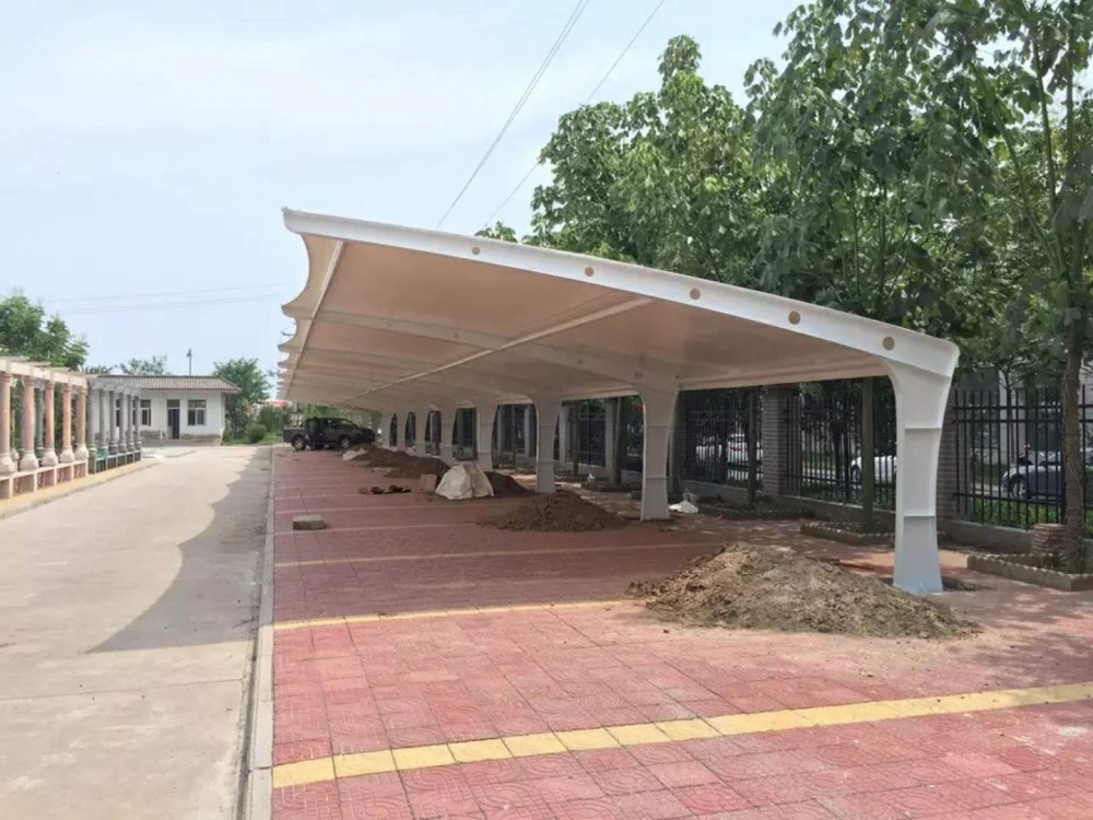 膜结构停车棚 小区充电桩车棚 电动车遮阳蓬