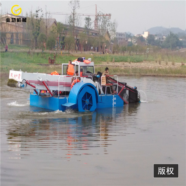 小型半自动芦苇收割船  湖面垃圾打捞船