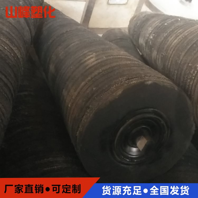 橡胶轮胎托辊_山峰塑化_锥形托辊_报价合理