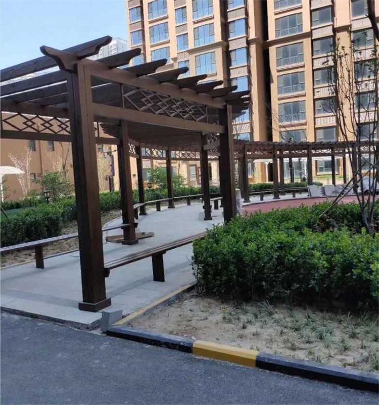 郑州聚鑫防腐木公司专业销售古建长廊古建长廊定制厂家批发价格