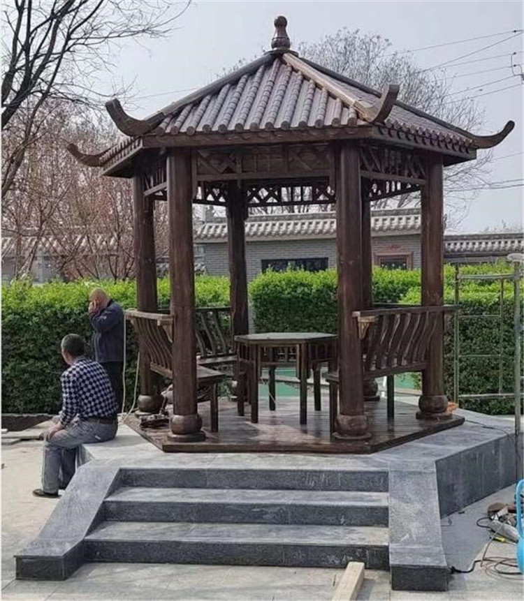 厂家供应批发各种防腐木长廊 碳化木长廊 长廊厂家 河南防腐木长廊
