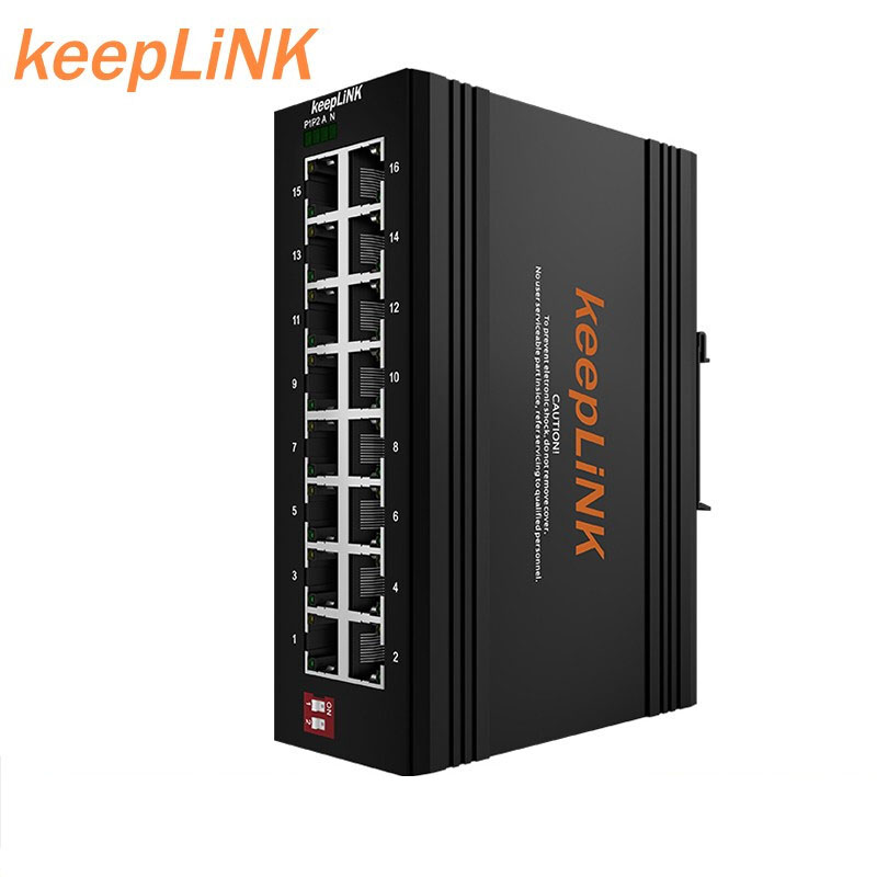 Keeplink_KP-9000-65-16GT_16口千兆导轨式安装工业交换机