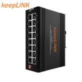 Keeplink KP-9000-65-16TX 16口百兆工业级以太网交换机 导轨式交换机