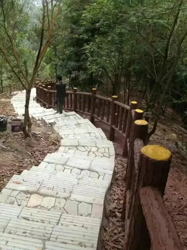 仿木栏杆 湘岩园林假山塑石款式多样化