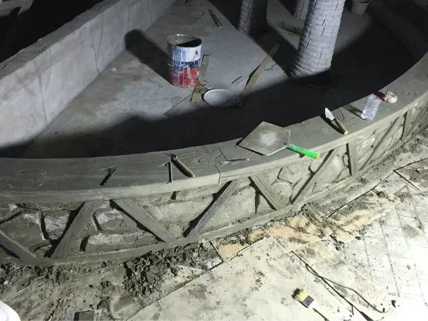 仿树藤栏杆 湘岩园林水泥直塑施工团队