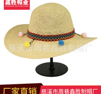 【厂家直销】天然痳草帽平沿休闲帽夏天休闲草帽遮阳草帽