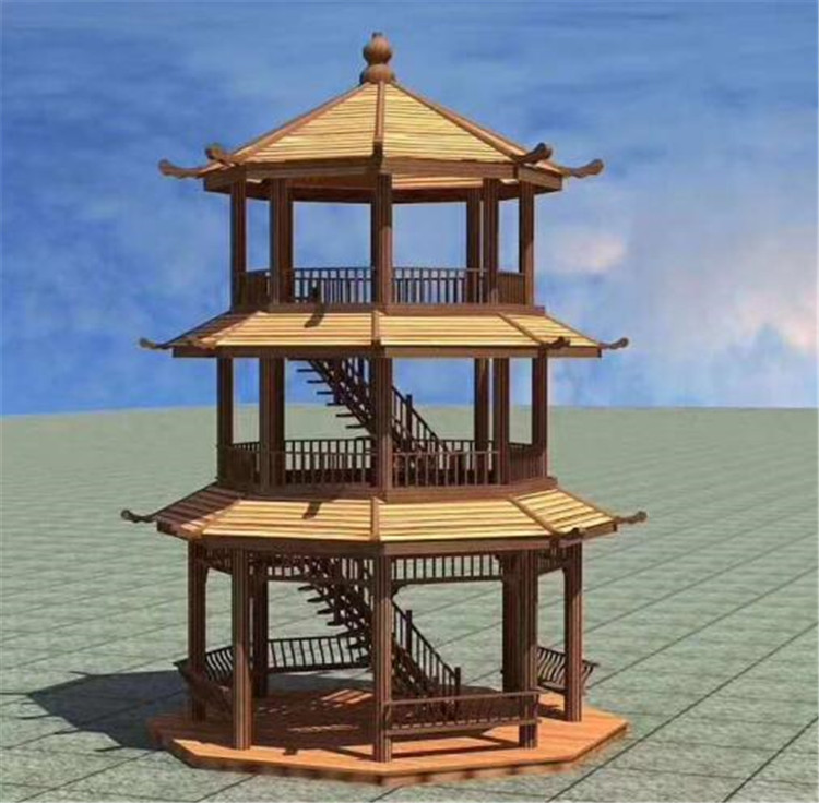 防腐木厂家定制仿古凉亭 仿古长廊 古建牌楼 古建筑施工防腐木长廊