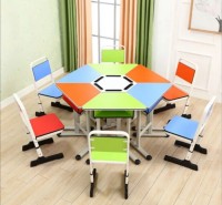 环保学习桌 中小学生彩色幼儿园梯型升降书桌 美术绘画桌桌椅组合批发