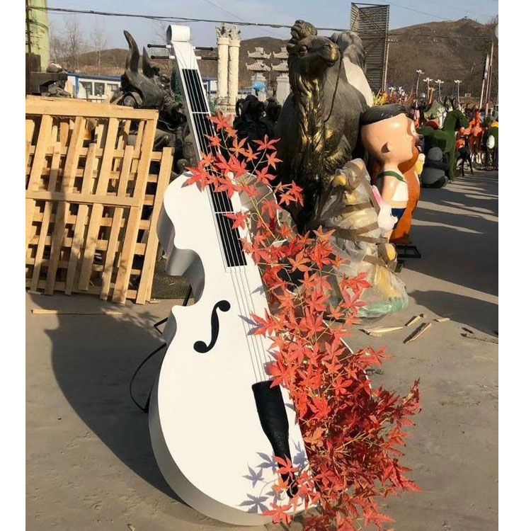 不锈钢大提琴雕塑 音乐厅园林公园景观雕塑摆件