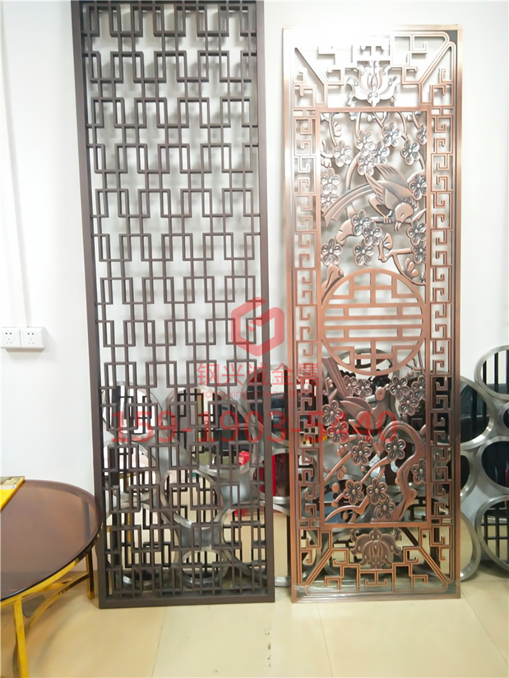 镂空雕花金属屏风玄关 现代简约不锈钢屏风 客厅餐厅隔断屏风定制