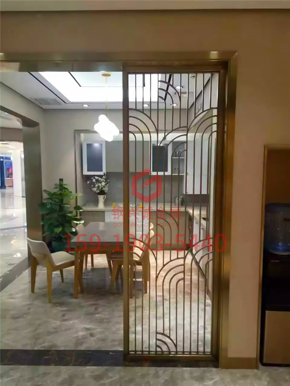 客厅卧室屏风 新中式简约不锈钢满焊隔断 不锈钢花格 不锈钢铁艺隔断