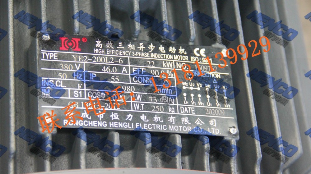三相异步电动机 ye2-200l-6-22 底座 厂家直销调速电机