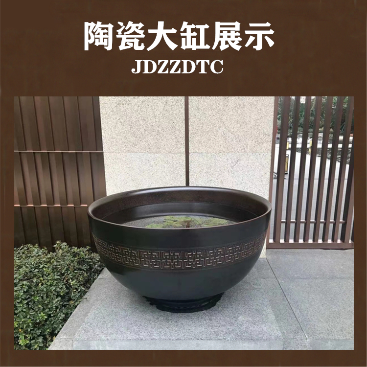景德镇陶瓷庭院大缸 金鱼缸风水招财流水摆件 客厅特大号荷花睡莲缸