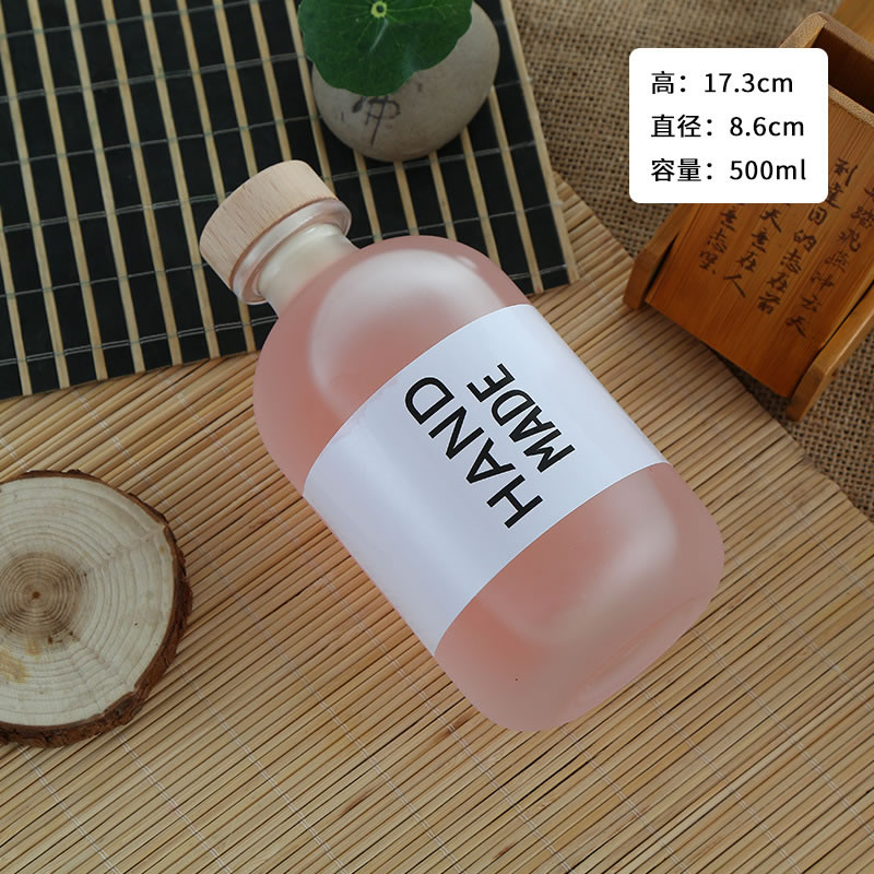磨砂玻璃酒瓶 一斤装玻璃瓶批发 山东富兴酒类包装
