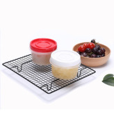 厂家批发明红盖汤碗圆形外卖碗透约500汤碗甜品塑料打包碗