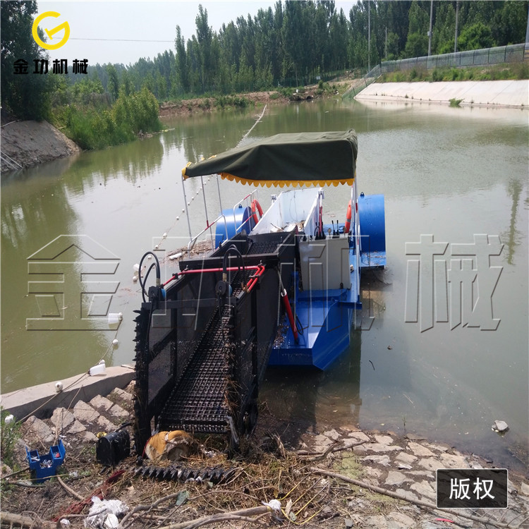 江苏小型液压全自动割草船 水草水葫芦收割机械
