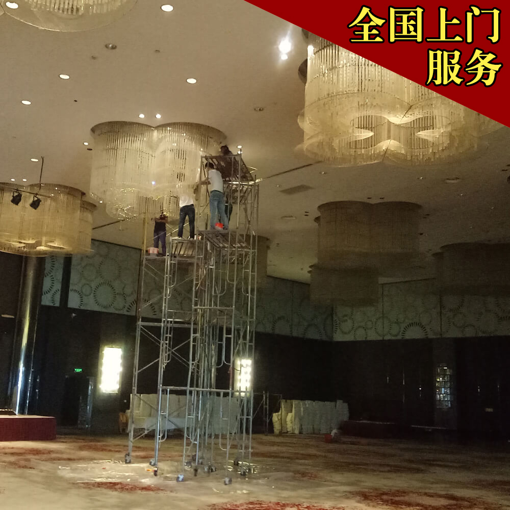 常州酒店家装装饰水晶灯清洗售楼中心水晶灯吊灯安装定制   专业服 务定制设计水晶灯