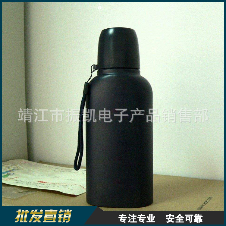 现货出售不锈钢304运动水壶户外旅行便携水杯 500ml 蓝色扁形安保水壶