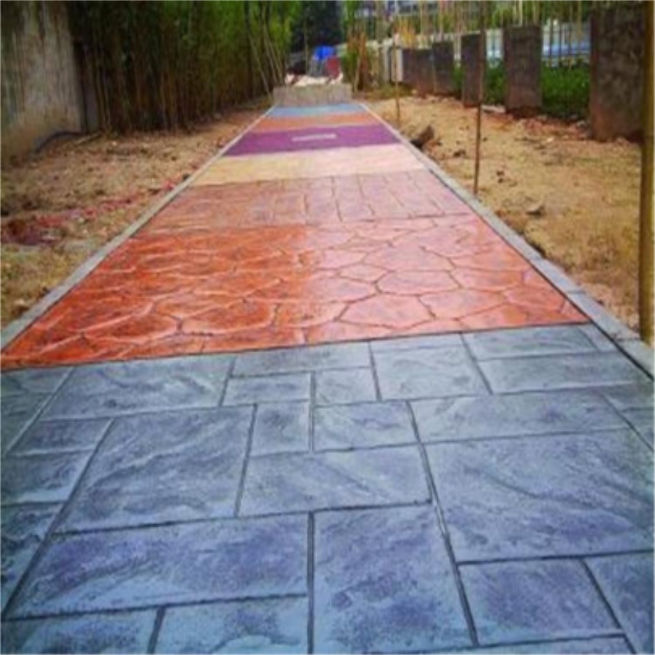压花地坪模具 压花地坪地面色泽美 压印地坪 河北虹彩建材