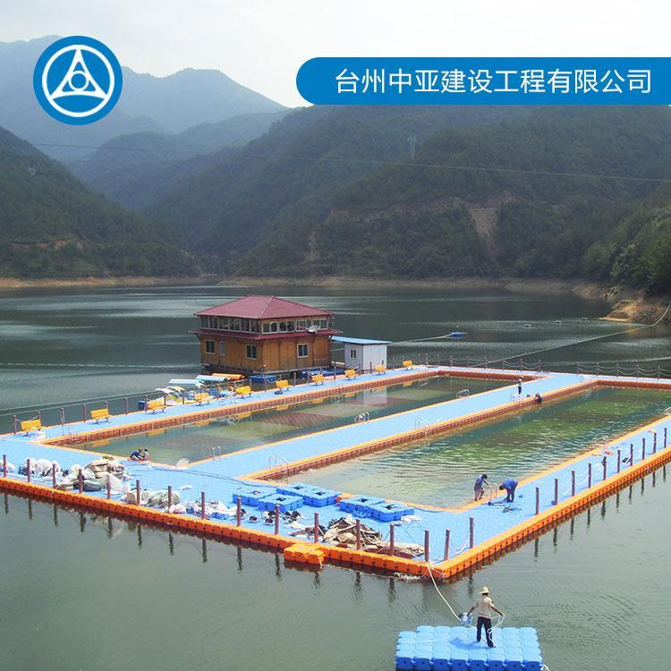 水上平台浮筒 水上游泳池定制 浮筒游艇码头设计