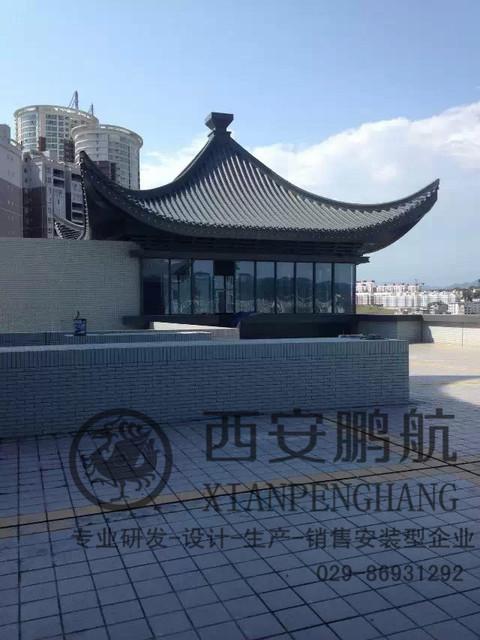 金属瓦连体仿古瓦 轻质别墅中式屋面瓦铝瓦装饰房檐