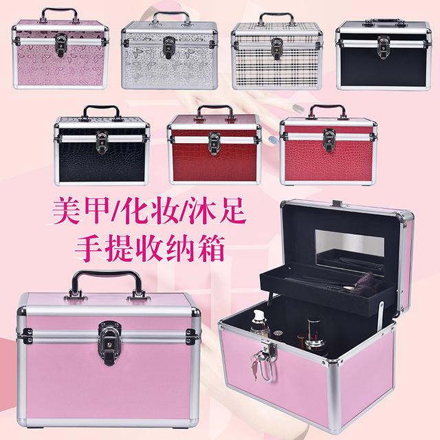 厂家现货1252家用小化妆箱 单层化妆箱 带镜子 铝箱 定做 沐足箱