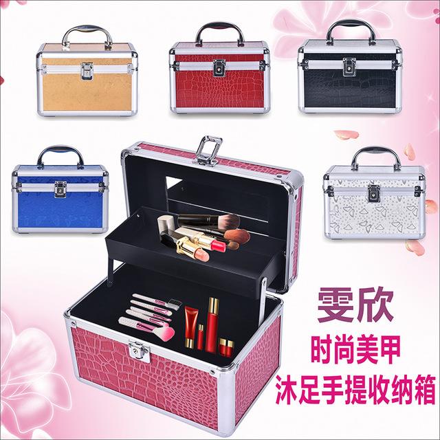 厂家现货手提化妆箱     专业带镜子沐足箱首饰箱珠宝箱美容箱