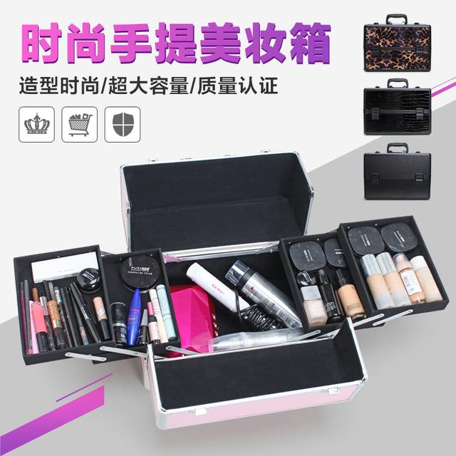雯欣新款专业手提多层化妆箱  美甲箱  纹绣工具箱