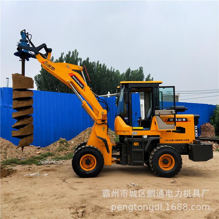 厂家直销 改装装电线杆挖坑机 930铲车带的电线杆钻孔机
