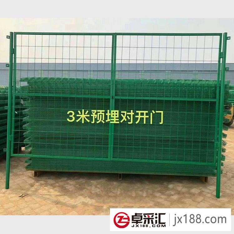 厂家价批发3米4米宽防护网对开门安平草绿色低碳钢丝双边丝防护网