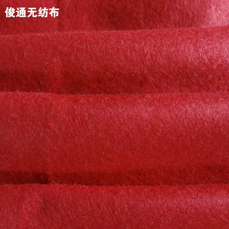 供应红色针刺涤纶无纺布、PP无纺布、毛毡工艺品无纺布