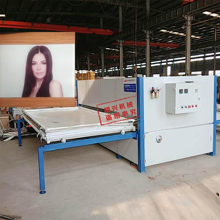 客户订制MXSM-4000 双面加热多功能木纹转印机 不同工作台
