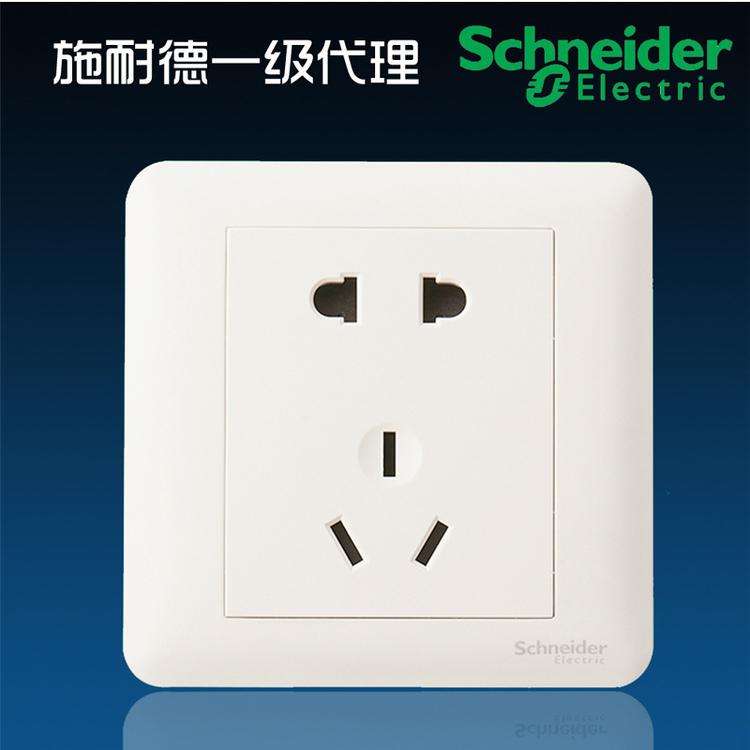 施耐德畅意白 五孔/二三极工程家用插座  A3B426_10U