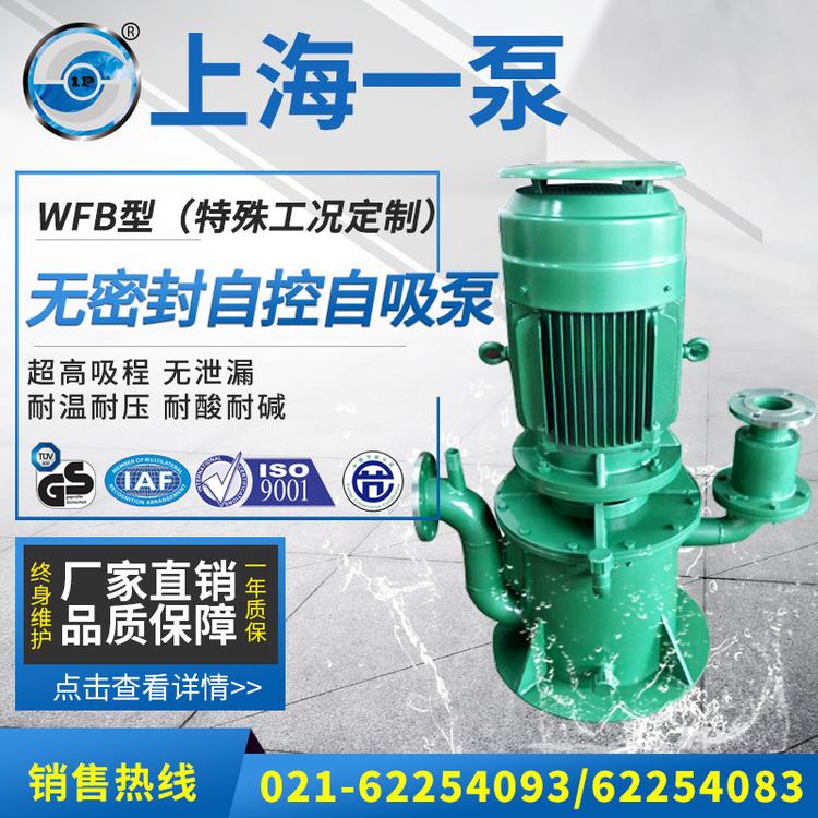 厂家供应WFB自控自吸泵 不锈钢无密封自吸泵立式管道耐腐蚀自吸泵
