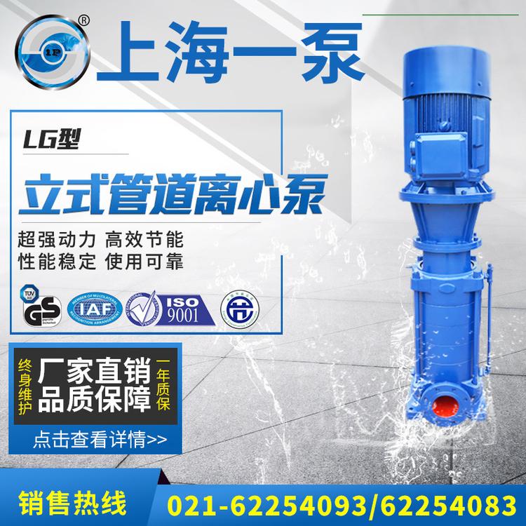 上海一泵25LG3-10x2型立式管道离心泵多级管道清水泵高扬程循环泵