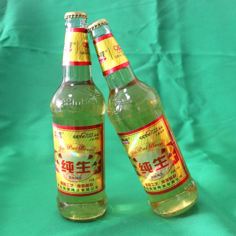 青岛劲派纯生啤酒酒店商超大瓶啤酒厂家批发 酒质稳定量大优惠