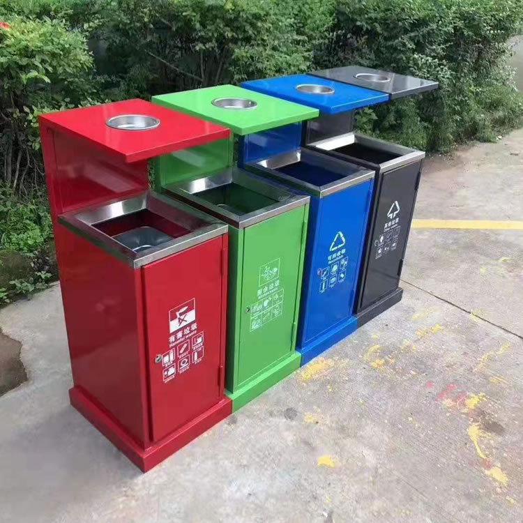 城市市政钢制垃圾箱 厂家大量现货供应 分类环保垃圾箱可定制