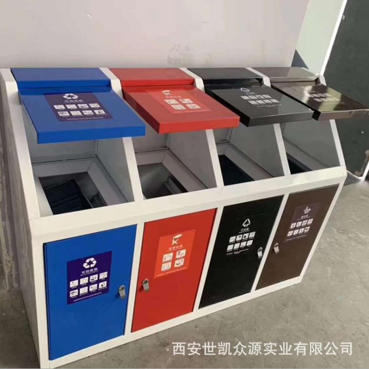 240升钢制户外垃圾桶大号120L100L加厚小区环卫室外脚踏果皮箱