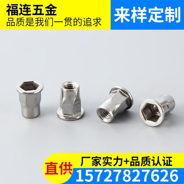 供应平头半六角拉铆螺母 小沉头内外半六角铆螺母 拉母拉帽M12