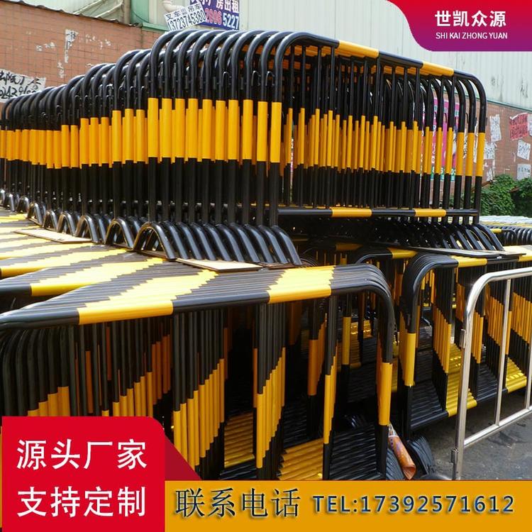 定制市政铁马围栏可移动黑黄铁马护栏 红白临时铁马栅栏定制印
