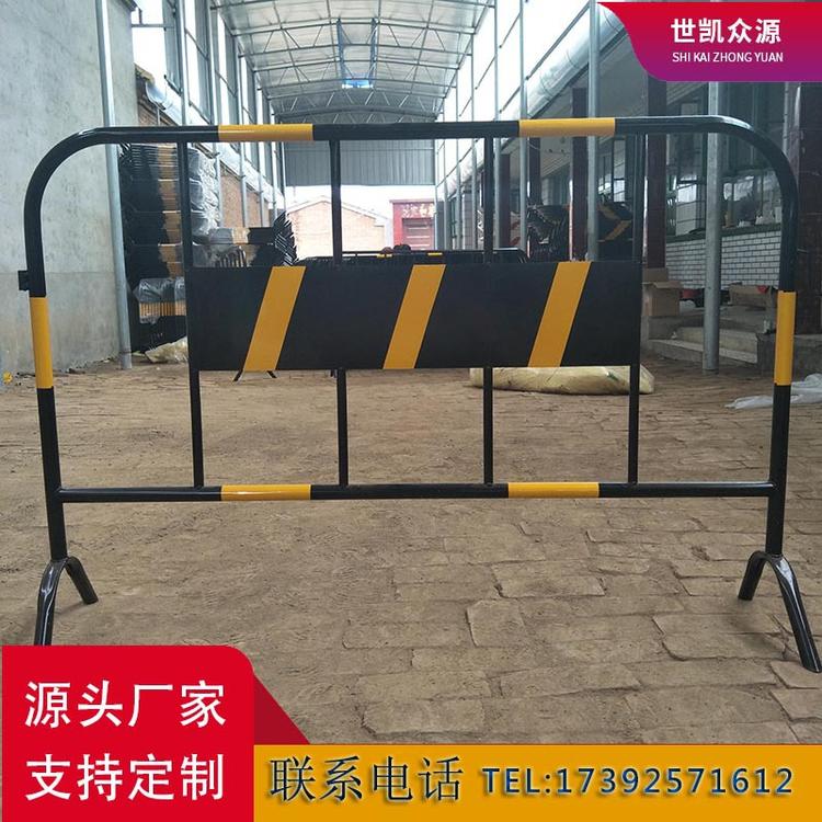 铁马护栏工程施工临时不锈钢移动护栏市政隔离路障黄黑铁马防护栏
