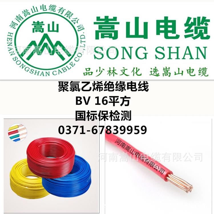 聚氯乙烯绝缘电线BV-10平方 河南嵩山电缆有限公司