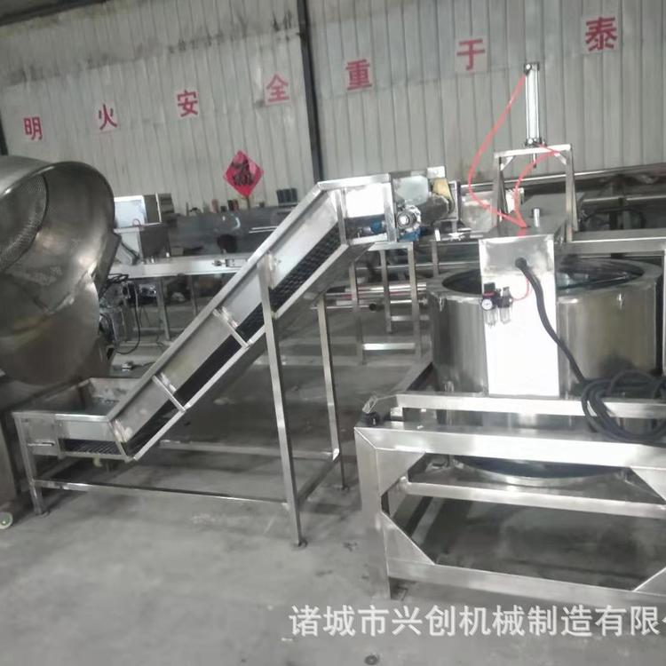 膨化薯条油炸流水线 花生米油炸成套设备 油炸流水线厂家