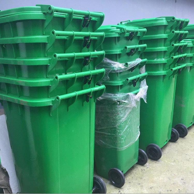 陕西直销户外大号环卫垃圾桶塑料桶工业废物箱带轮小区垃圾分类