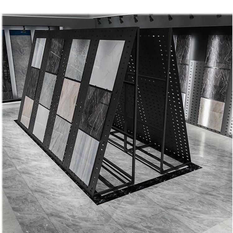 厂家定制瓷砖展示架 瓷砖黑色挂钩  陶瓷 地砖展厅冲孔板展示架