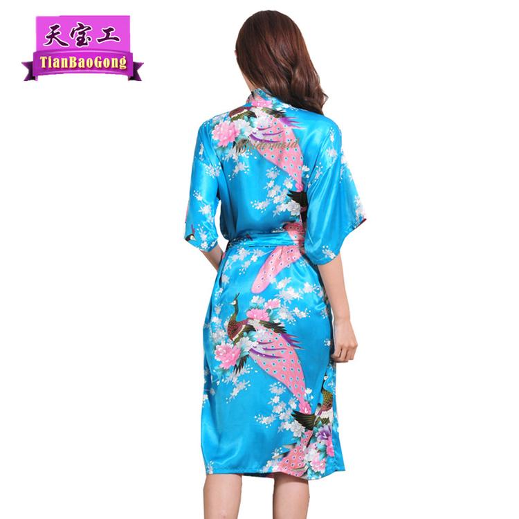 烫金Bridesmaid伴娘晨袍 印字薄款仿真丝婚礼姐妹趴长款开衫睡袍