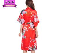 跨境 烫金Mother of the Groom长款孔雀开衫袍 新郎母亲婚礼晨袍