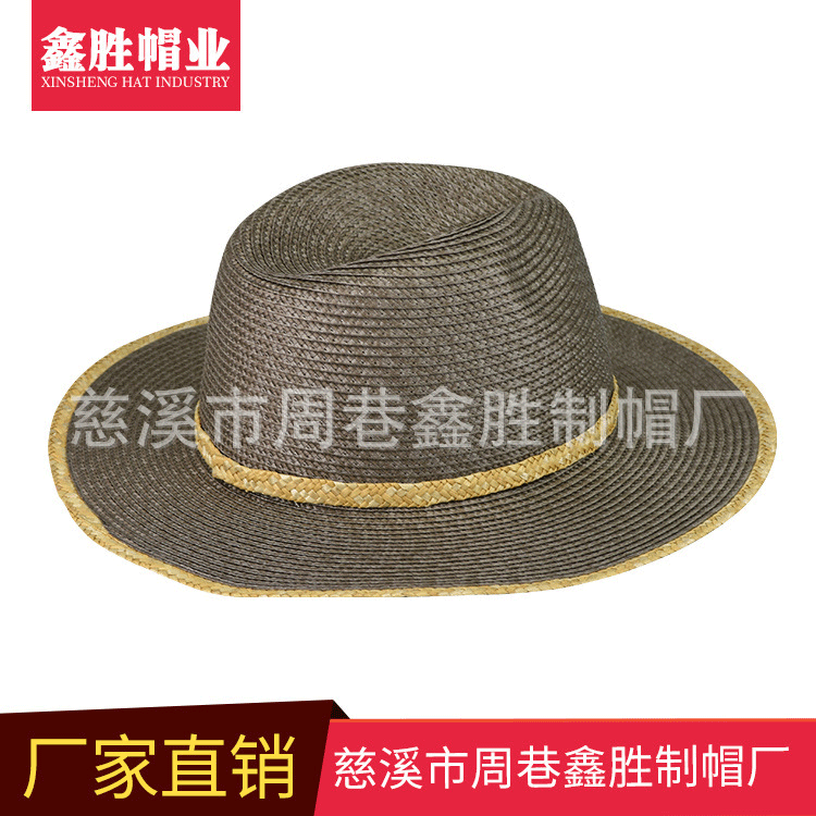遮阳草帽天然休闲草帽PP草帽户外旅游草帽复古牛仔帽厂家供应