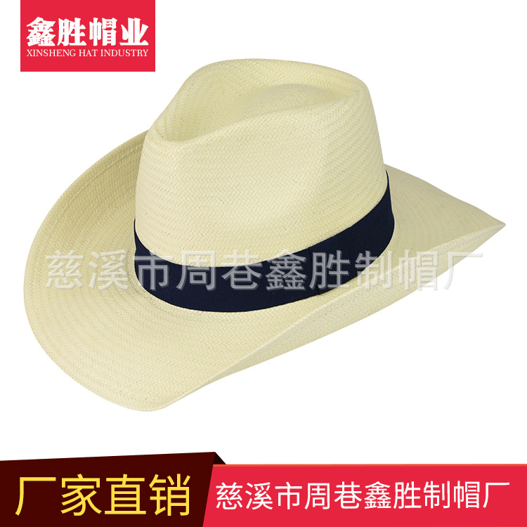 厂家直销五分草草帽巴拿马草帽复古牛仔帽夏天休闲草帽